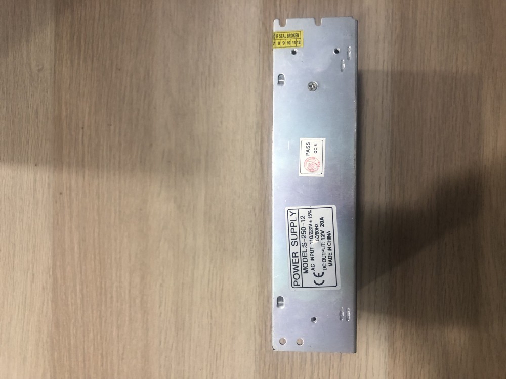 S-250-12 250W 12VDC 20A Fuente de alimentación conmutada de un solo grupo AC 110V/220V a DC 12V
